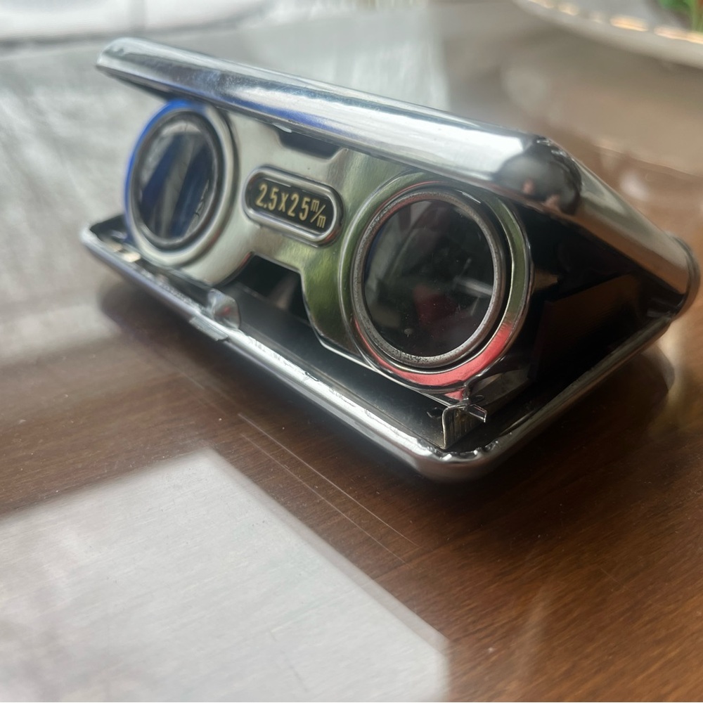 Sleek Chrome and Black Binoculars Readers Digest Vintage